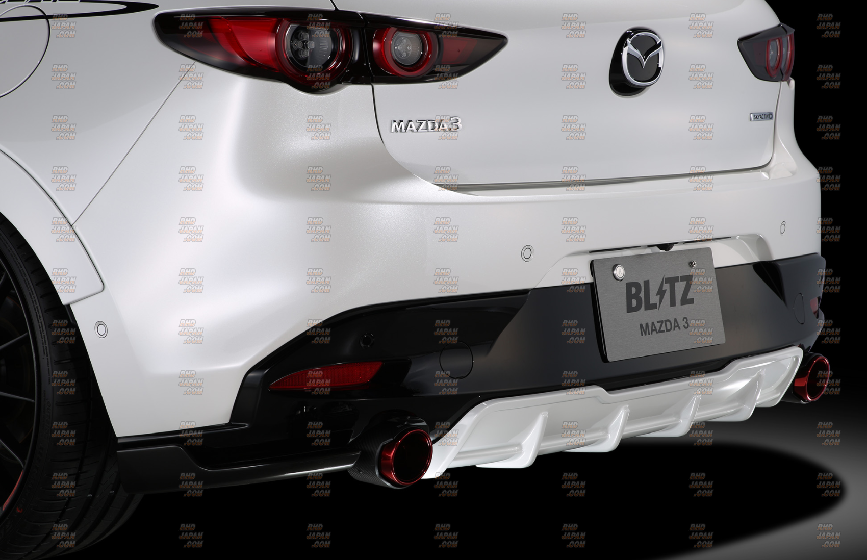 Blitz Aero Speed R-Concept Rear Side Spoiler Jet Black Mica